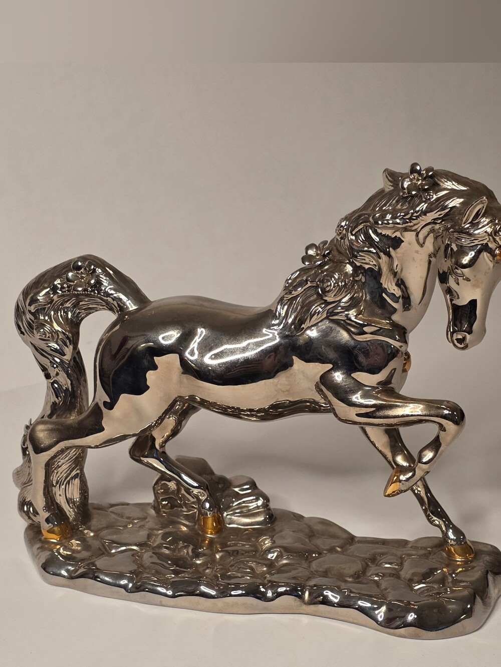 Princeton Gallery Platinum Purity Silver Porcelain Unicorn Figurine 1994 Vintage